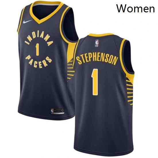 Womens Nike Indiana Pacers 1 Lance Stephenson Swingman Navy Blue Road NBA Jersey Icon Edition